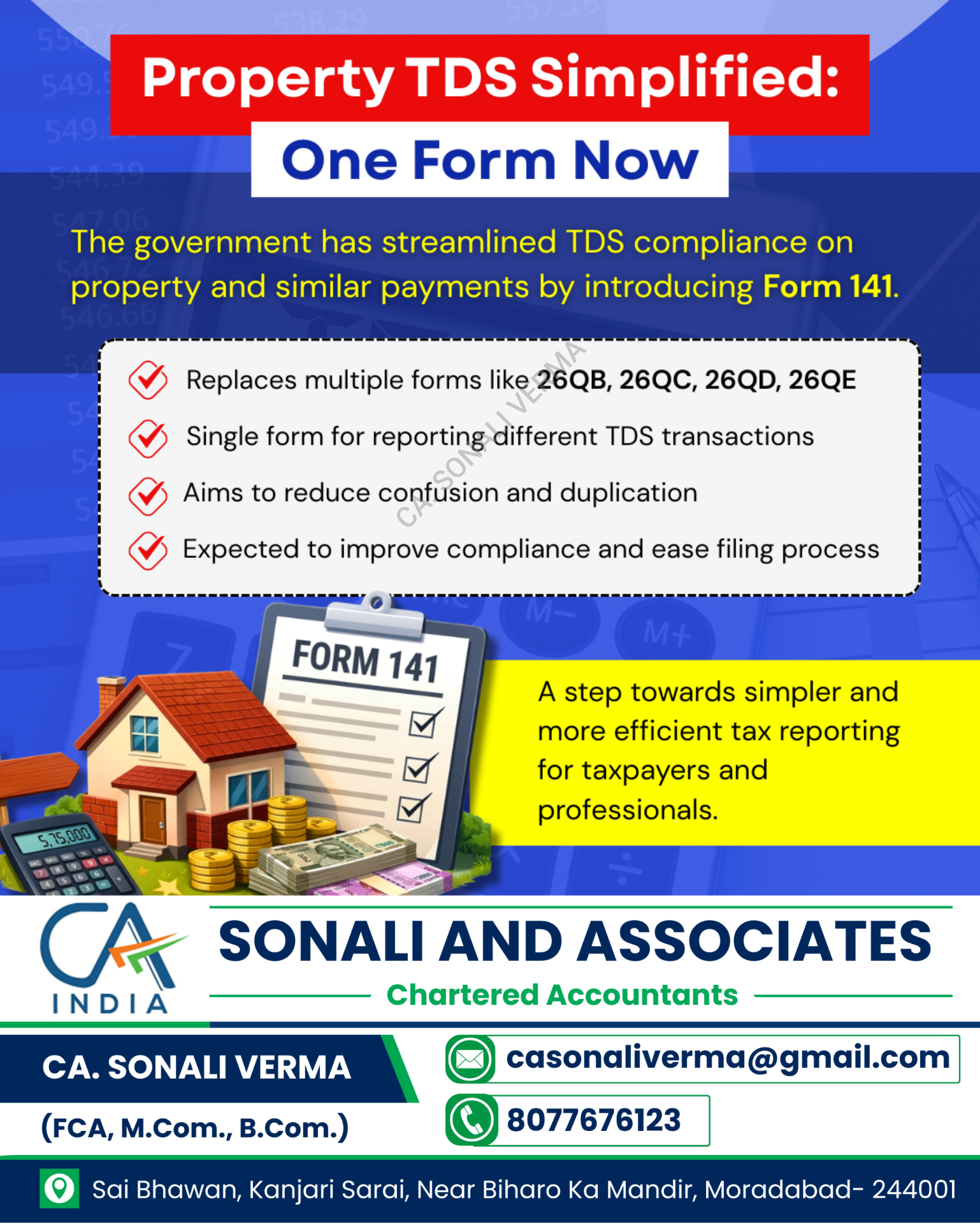 Property TDS simplified — Form 141 replaces 26QB, 26QC, 26QD, 26QE